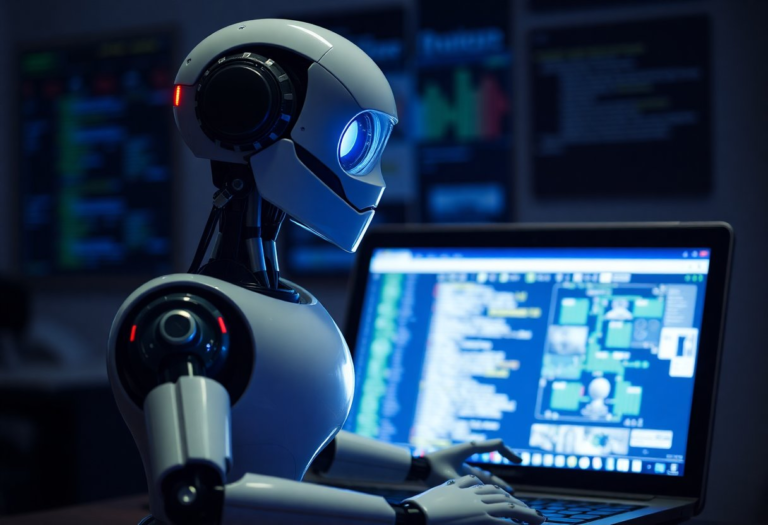 IA robot on computer